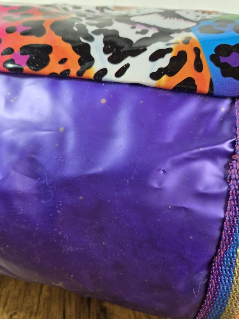 vtg 90s Lisa Frank Rainbow Straps Hunter Cheetah Purple Duffle Bag RARE - Picture 3 of 14